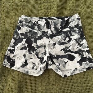 Women's Black and White Camouflage Booty Shorts